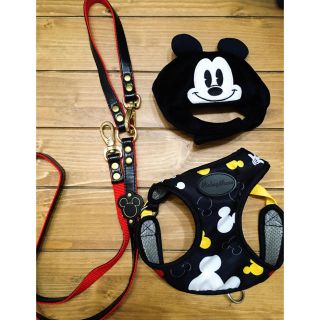 ディズニー(Disney)の【Disney】ペット用品　ミッキー　ハーネスセット(犬)