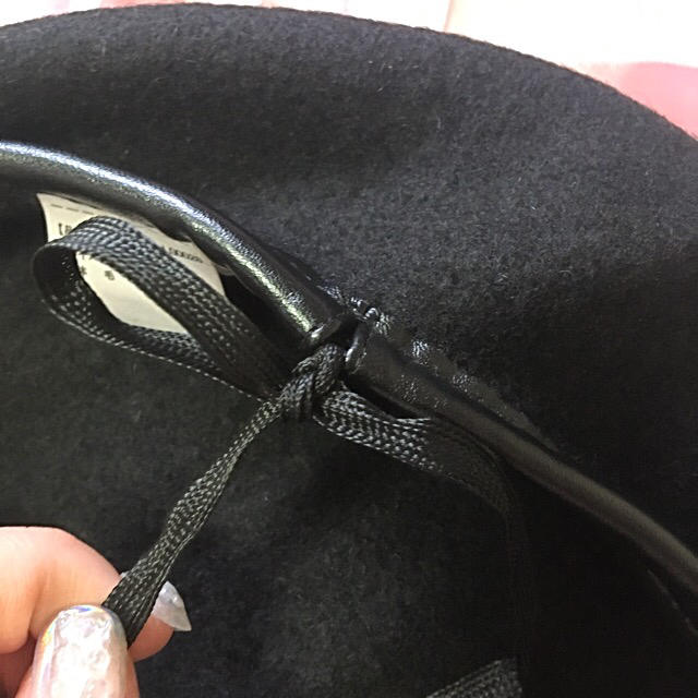 合皮パイピングフェルトベレー レディースの帽子(ハンチング/ベレー帽)の商品写真