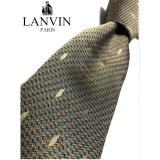 ランバン(LANVIN)の美品　ランバン　LANVIN ネクタイ　ゴールド系　パターン　仕事　通勤　シルク(ネクタイ)