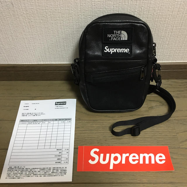 18AW supreme north face leather レザーショルダー