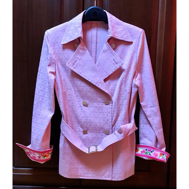 LEONARD(レオナール)のレオナール ピンク シルク スプリングコート レディースのジャケット/アウター(スプリングコート)の商品写真