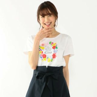 クミキョク(kumikyoku（組曲）)の組曲 【洗える】アーティストコラボフラワープリント Tシャツ(Tシャツ/カットソー(半袖/袖なし))