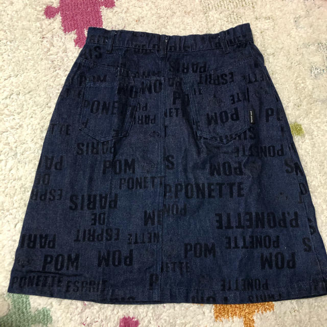 pom ponette(ポンポネット)のポンポネット、膝丈、スカート、デニムスカート、160 キッズ/ベビー/マタニティのキッズ服女の子用(90cm~)(スカート)の商品写真