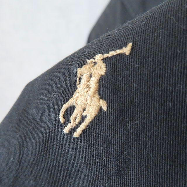 POLO RALPH LAUREN(ポロラルフローレン)の90s ラルフローレン 刺繍ロゴ オーバーシャツ ブラック×ベージュ 古着女子 メンズのトップス(シャツ)の商品写真