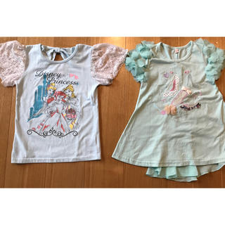 ディズニー(Disney)の美品　Tシャツ　プリンセス　二枚セット　130cm(Tシャツ/カットソー)