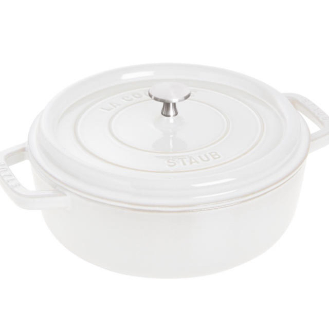 キッチン/食器【新品】Staub シャロ―ラウンドココット 26 cm ホワイト