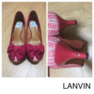 ランバンオンブルー(LANVIN en Bleu)のランバン★リボンツイードパンプス(ハイヒール/パンプス)