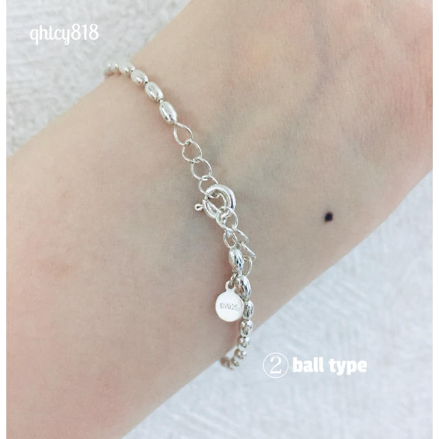 agete(アガット)の【新品未使用】silver bracelet ②ball 18.5cm レディースのアクセサリー(ブレスレット/バングル)の商品写真