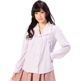 リズリサ(LIZ LISA)のLIZ LISA☆新品♪Tralala＊ドットシフォンフリル付きピロー襟ブラウス(シャツ/ブラウス(長袖/七分))