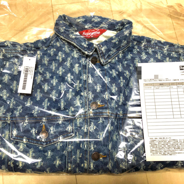 Gジャン/デニムジャケットSupreme Hole Punch Denim Trucker Jacket