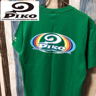 ピコ(PIKO)の90's リバイバル！【PICO】半袖Tシャツ デカロゴ  サーフ系 緑 Ｌ(Tシャツ/カットソー(半袖/袖なし))