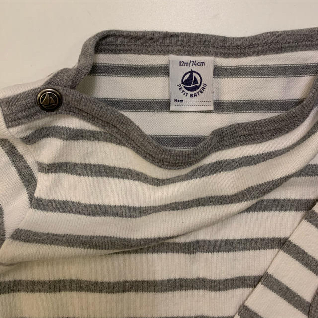 PETIT BATEAU(プチバトー)のプチバトー　petit bateau   ロングTシャツ　カットソー　74cm キッズ/ベビー/マタニティのベビー服(~85cm)(Ｔシャツ)の商品写真