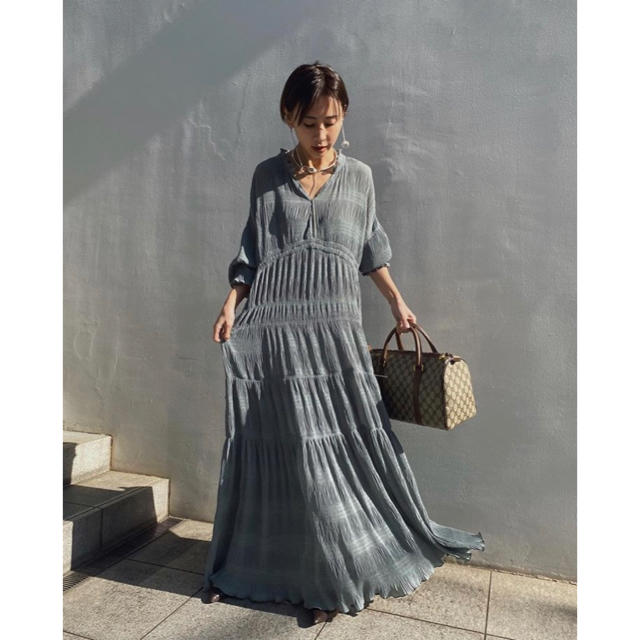 ameri vintage SHIRRING PLEATS DRESS Sサイズ