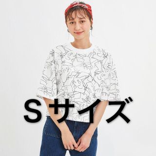 ジーユー(GU)のGU ポケモン ピカチュウ クロップドT 白 Sサイズ 新品 超大型店限定(Tシャツ(半袖/袖なし))