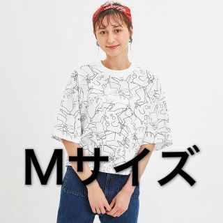 ジーユー(GU)のGU ポケモン ピカチュウ クロップドT 白 Mサイズ 新品 超大型店限定(Tシャツ(半袖/袖なし))