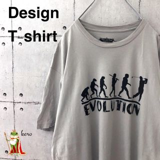 【USA輸入】特価！プリント Tシャツ 原人 EVOLUTION 進化(Tシャツ/カットソー(半袖/袖なし))