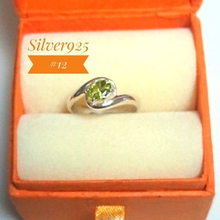 Silver 925 スターリング シルバー ペリドット リング 指輪 12号(リング(指輪))