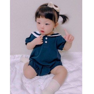 韓国子供服 73cm セーラー襟 ロンパース(ロンパース)