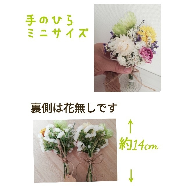 ドライフラワー*°♡Fresh Gardenミニミニスワッグ2点セット ハンドメイドのフラワー/ガーデン(ドライフラワー)の商品写真