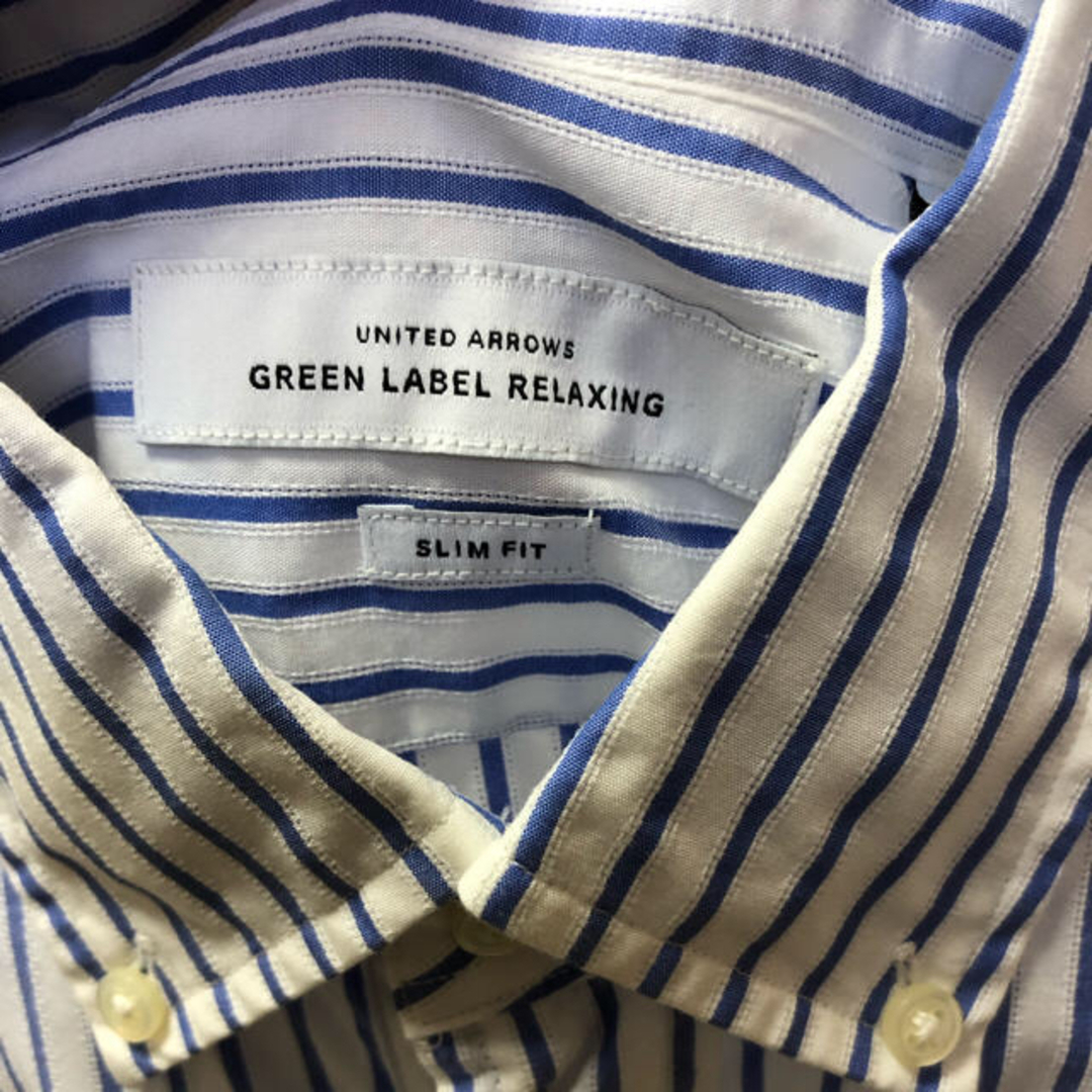 UNITED ARROWS green label relaxing(ユナイテッドアローズグリーンレーベルリラクシング)のgreen label relaxing 半袖 ドレスシャツ ネイビーストライプ メンズのトップス(シャツ)の商品写真