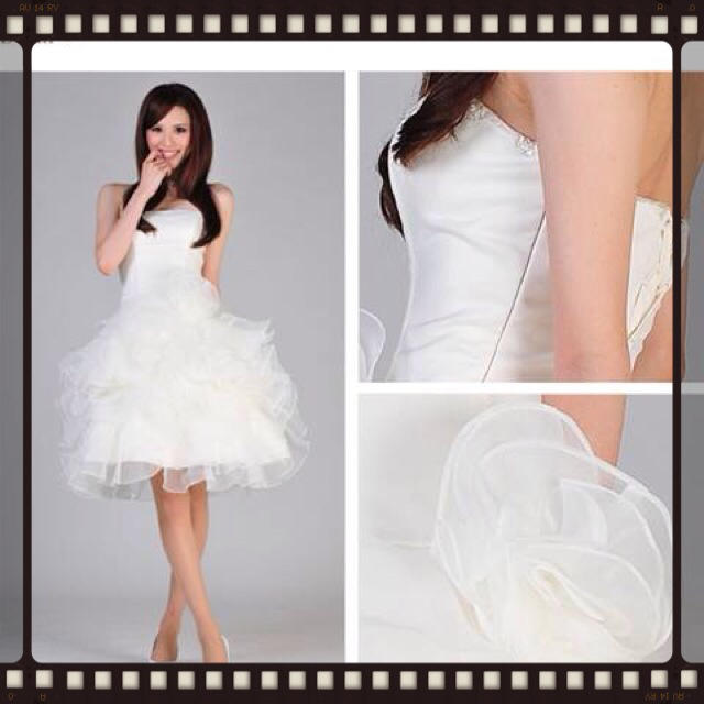 ミニウェディングドレス 結婚式二次会に♡ レディースのフォーマル/ドレス(ウェディングドレス)の商品写真