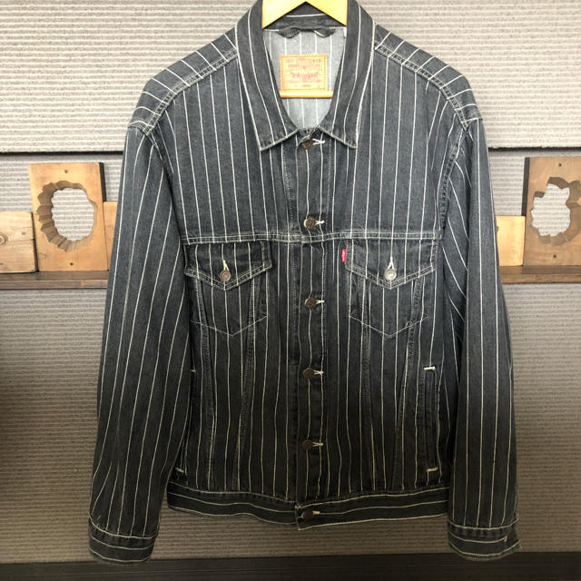 supreme levi's pinstripe trucker jacket