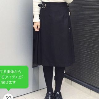 ユナイテッドアローズ(UNITED ARROWS)のアローズ　フリンジスカート　ブラック　美品(ひざ丈スカート)