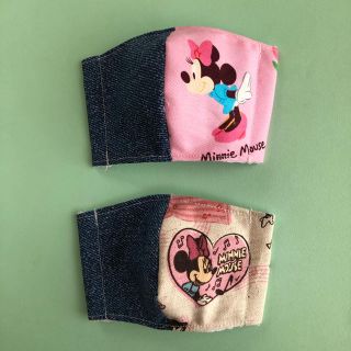 ディズニー(Disney)のミニー　キッズ　インナーマスク　２枚 立体　子供　ハンドメイド　ディズニー(外出用品)