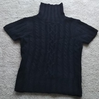 エヌナチュラルビューティーベーシック(N.Natural beauty basic)のケーブル編み 半袖タートルネックニット(ニット/セーター)