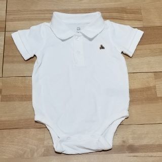 ベビーギャップ(babyGAP)のbabyGAP　ロンパース　ポロシャツ　80　ホワイト　白(シャツ/カットソー)