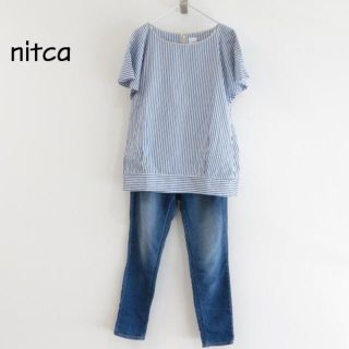 ニトカ(nitca)のnitca ニトカ　ストライプ　シャツ　ソデヒラ(シャツ/ブラウス(半袖/袖なし))