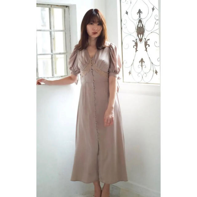 herlipto/Lace Trimmed Smooth Satin Dressの通販 by ちゅん's shop