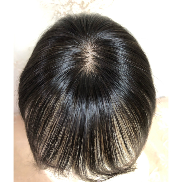人毛100% ヘアピース シルクスキン つむじ用 自然な黒 ポイント 人毛100% ヘアピース シルクスキン つむじ用 自然な黒 ポイント