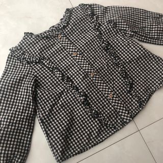 ザラキッズ(ZARA KIDS)のN♡S様！専用！ZARA ザラ　チェックシャツ　ブラウス　白黒(ブラウス)