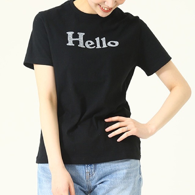 Helloマディソンブルー Hello Tシャツ ブラック 02