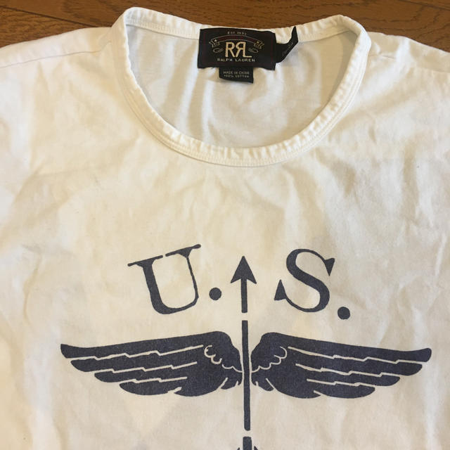 RRL(ダブルアールエル)のラルフローレン メンRRL Sサイズ ホワイトTシャツ ロゴTシャツ メンズのトップス(Tシャツ/カットソー(半袖/袖なし))の商品写真