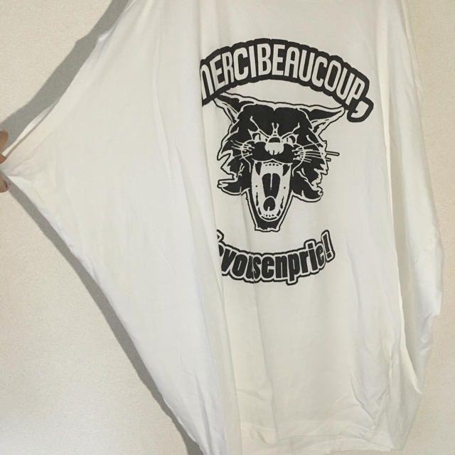 mercibeaucoup(メルシーボークー)のmercibeaucoup, プリントドルマンTシャツ レディースのワンピース(ひざ丈ワンピース)の商品写真