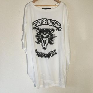 メルシーボークー(mercibeaucoup)のmercibeaucoup, プリントドルマンTシャツ(ひざ丈ワンピース)