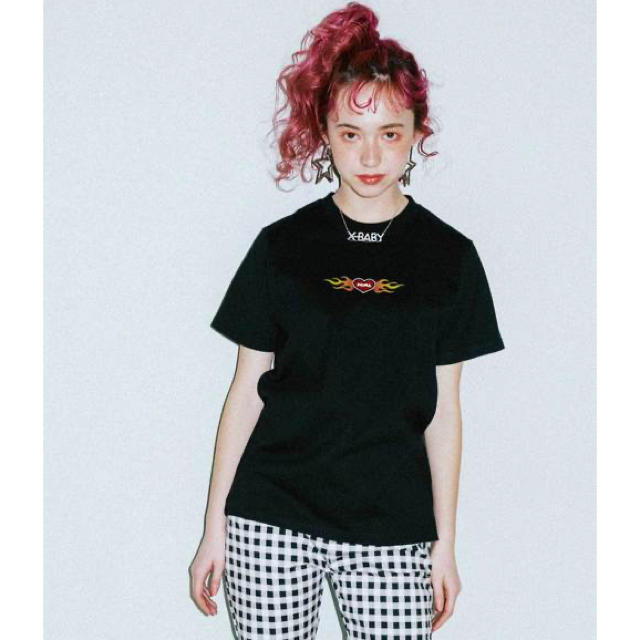 X-girl(エックスガール)のX-girl Tシャツ　burning heart エックスガール レディースのトップス(Tシャツ(半袖/袖なし))の商品写真