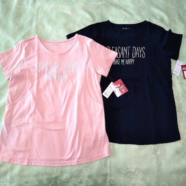 ELFIN DOLL 西松屋 マタニティ兼用 半袖授乳口付Tシャツ２枚セット キッズ/ベビー/マタニティのマタニティ(マタニティトップス)の商品写真