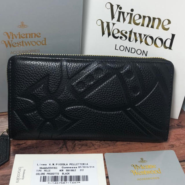 Vivienne Westwood(ヴィヴィアンウエストウッド)の【Vivienne Westwood】 型押し ラウンドファスナー 長財布 レディースのファッション小物(財布)の商品写真
