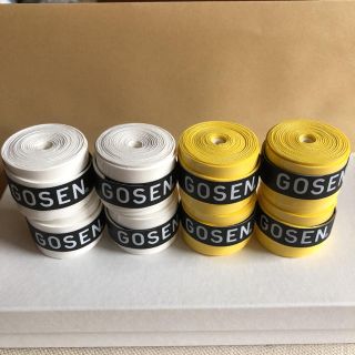 ゴーセン(GOSEN)のGOSENグリップテープ 白と黄 各4個 計8個(バドミントン)