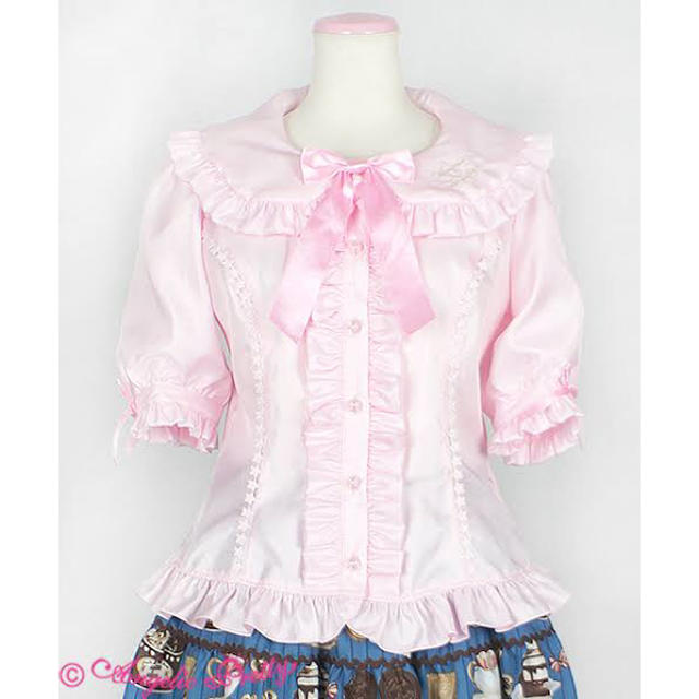 Angelic Pretty(アンジェリックプリティー)のふわふわ襟ブラウス　ピンク レディースのトップス(シャツ/ブラウス(半袖/袖なし))の商品写真