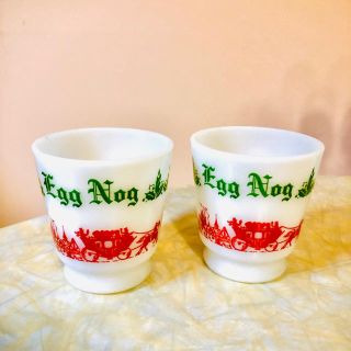 ファイヤーキング(Fire-King)の送料無料 2個セット Hazel Atlas egg nog bowlマグカップ(グラス/カップ)