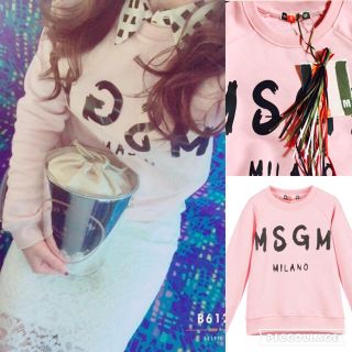 エムエスジイエム(MSGM)の新品MSGMロゴスウェット♡ペールピンク(トレーナー/スウェット)