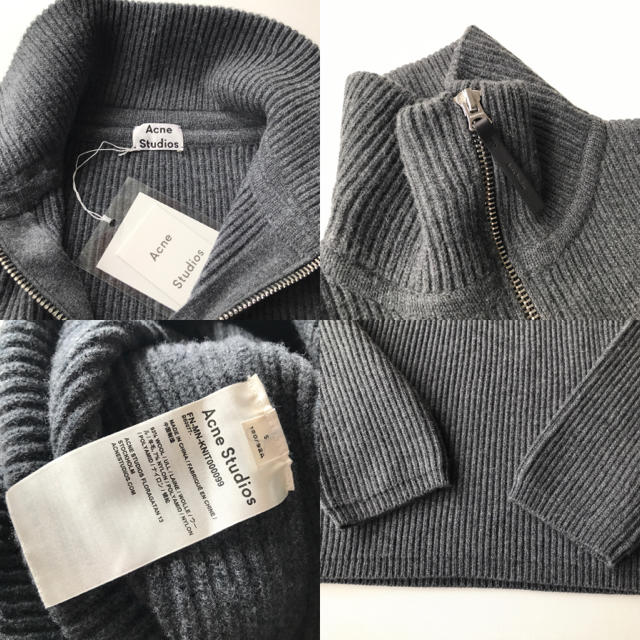 ACNE(アクネ)の新品　acne studios  19aw タートルネック　ジップニット　レザー メンズのトップス(ニット/セーター)の商品写真