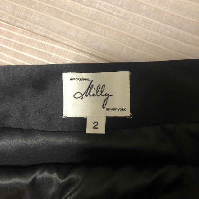 Milly(ミリー)のMilly スカート　水玉刺繍レース　サテンリボン　ゴールド レディースのスカート(ミニスカート)の商品写真