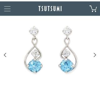 ジュエリーツツミ(JEWELRY TSUTSUMI)の【美品】K10ブルートパーズピアス(ピアス)