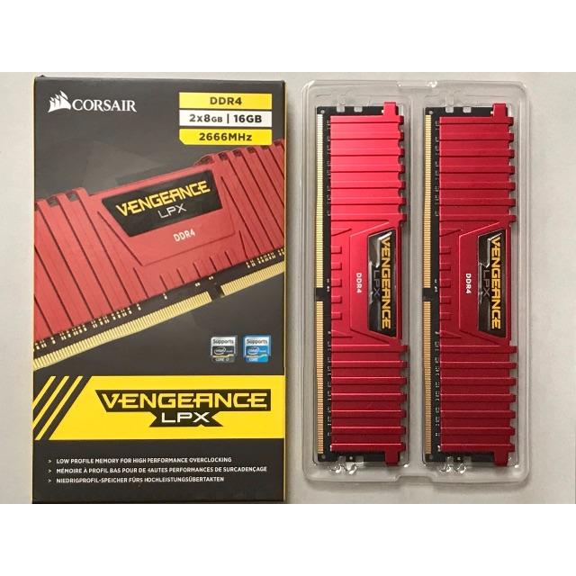 PCパーツCORSAIR DDR4 2666MHz 16GB (8GB×2枚) 動作確認済