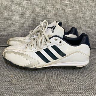 アディダス(adidas)のアディダス adidas 野球 樹脂スパイク 25.5cm 白×紺 中古(シューズ)